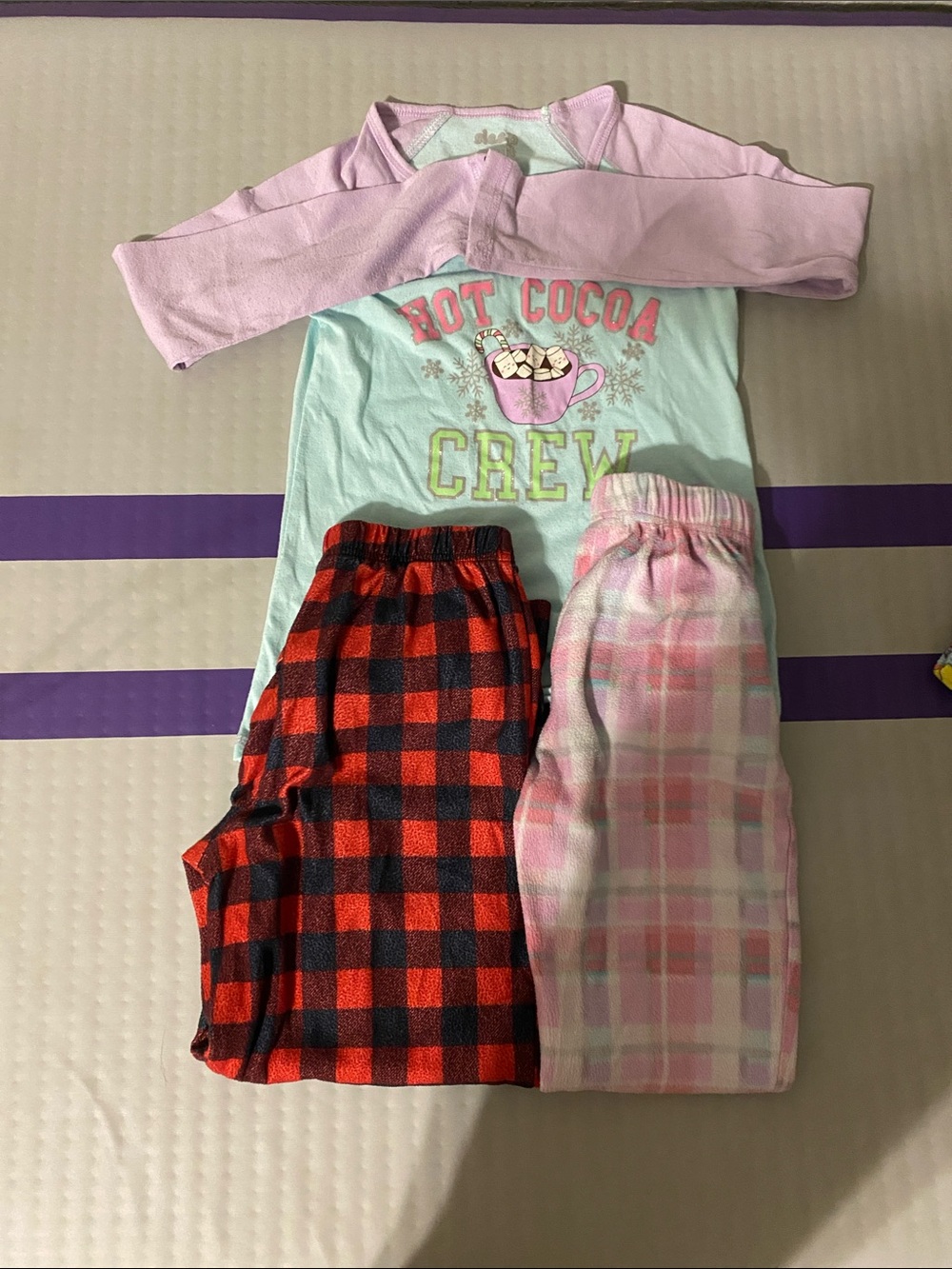 Long sleeve pajama set & buffalo print PJ pants